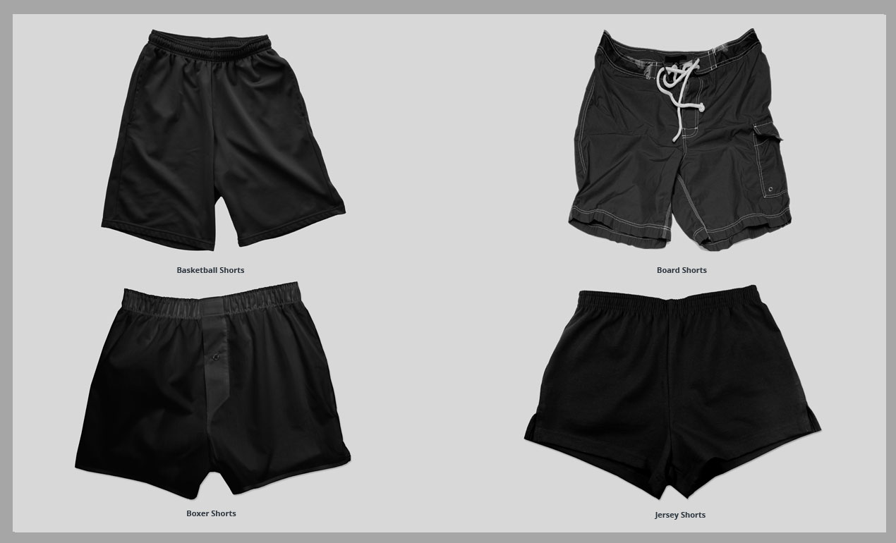 Men's Shorts Mockup Templates Pack