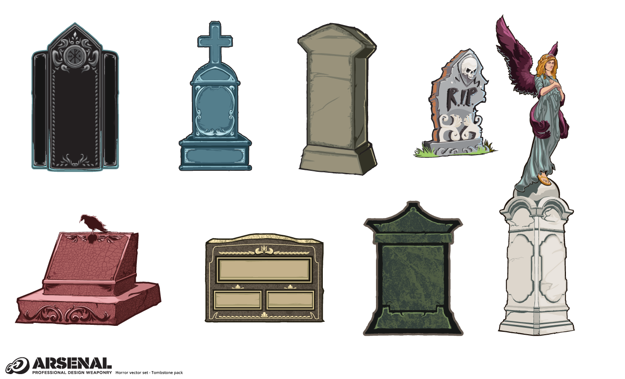 Tombstone Vector Pack by Go Media's Arsenal