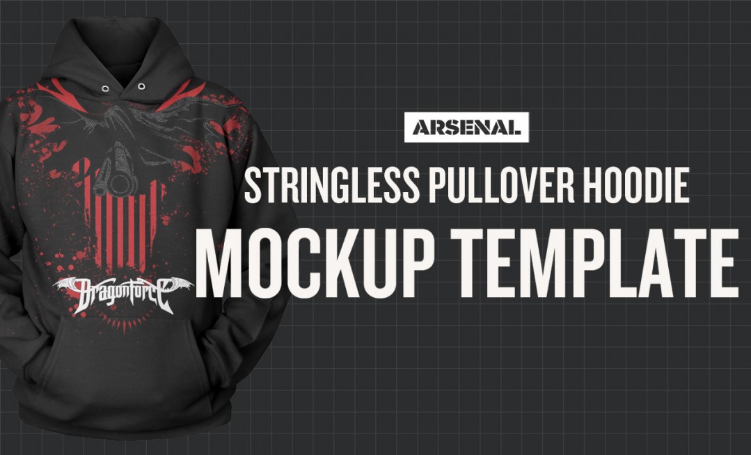Stringless Pullover Hoodie Mockup Template by Go Media
