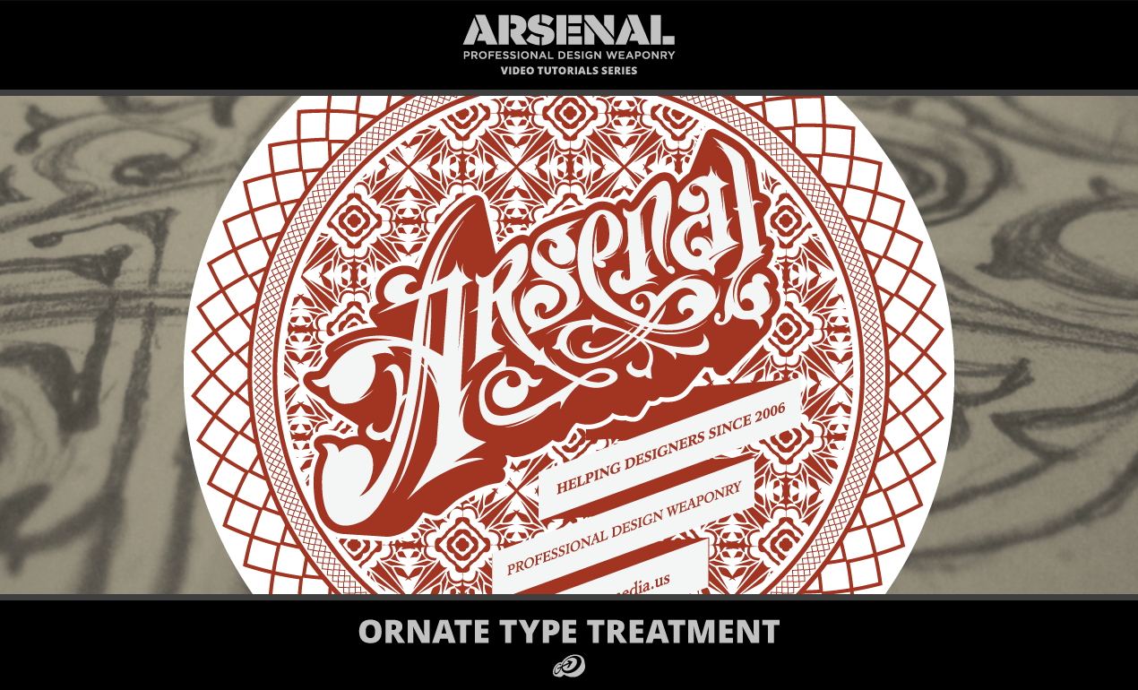 Ornate Type Treatment Video Tutorial for Adobe Illustrator