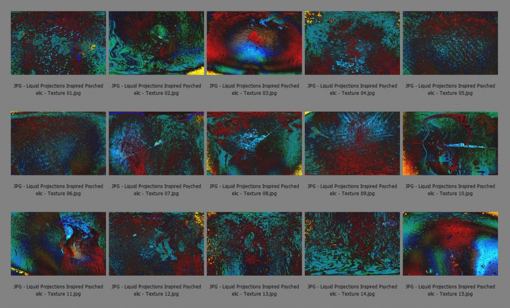 Liquid Projections Inspired Psychedelic Textures by Go Media